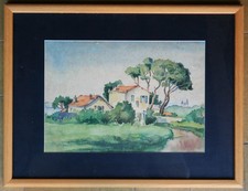 Tableau aquarelle ancienne: la