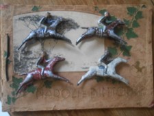 4 Grands jockey  chevaux Alu - Salza Aludo HR Cofalu,Norev quiralu dinky,solido