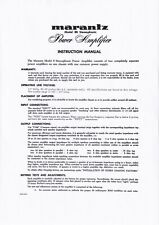 Bedienungsanleitung-Operating Instructions pour Marantz 8 B