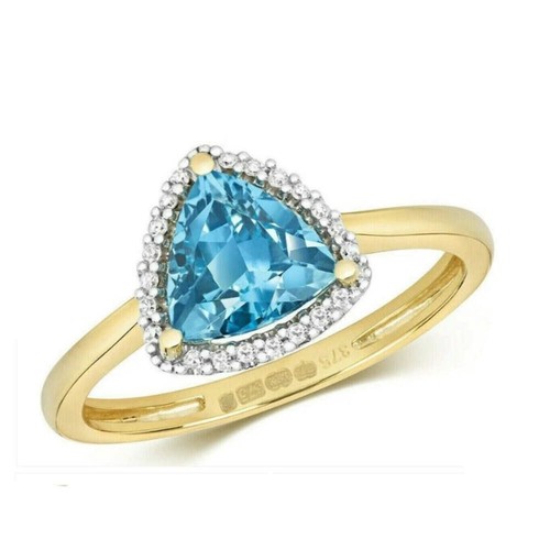 Bague topaze bleue - , véritable