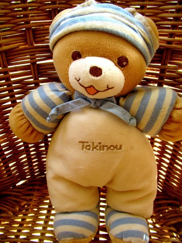 Doudou takinou ours - doudou, bleu