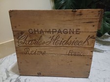 ancienne caisse vin bois CHAMPAGNE CHARLES HEIDSIECK 1919 25 Bouteilles VINTAGE