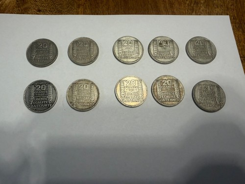 Lot pieces 20 francs - de, de