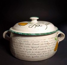 Soupière VALLAURIS signée Aegitna soupe à l'oignon, céramique décorée années 60