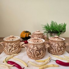 Lot de 4 casseroles en argile