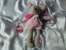 Doudou d'activités souris rose, gris, Pearly,  Doudou et compagnie (cie)