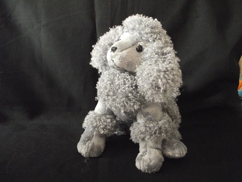 Peluche chien caniche - peluche, gris