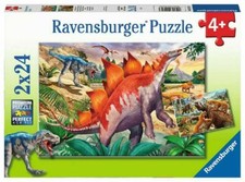 Puzzle Ravensburger 051793 MAMOUTH ET DINOSAURES 2x24 pièces 