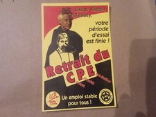 Ancien autocollant politique LCR JCR retrait du CPE Chirac Villepin Sarkozy