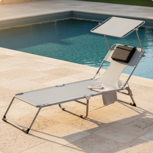 Chaise longue pliable avec
