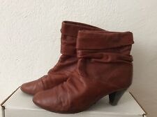 Bottes vintage bottines cognac 39 cuir véritable extérieur intérieur slouch boho
