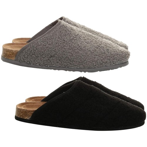 Hommes bouclé chaussons mules - bouclé,