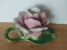 Bougeoir en barbotine rose