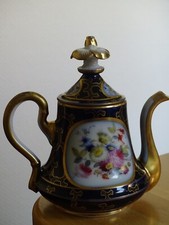 VALENTINE ANCIENNE PETITE VERSEUSE EN PORCELAINE EPOQUE XIXe BLEU DE FOUR DORURE