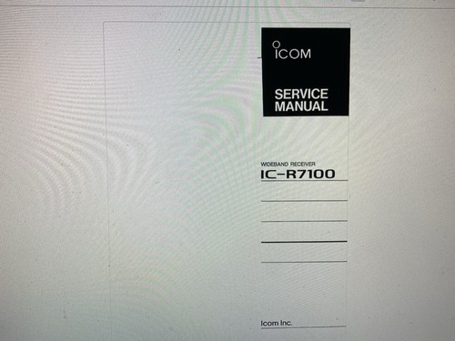 Icom r7100 service - ic-r7100, manual