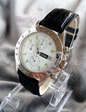 Montre Chronographe Homme LOTUS Vintage Watch 2000's Cuir Métal Quartz