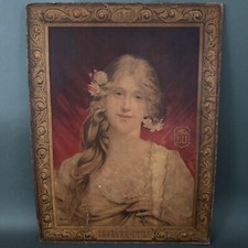 Panonceau LU 1903 La Femme aux Roses par Martin Kuvel imp. F. Champenois A5263