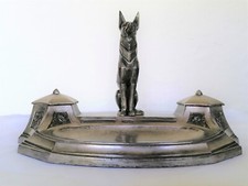 Encrier en métal argenté