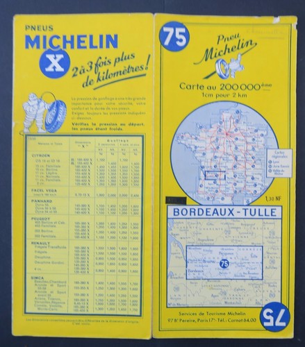 Carte michelin old map 75 - michelin,