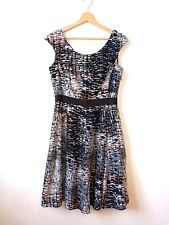 Robe en soie mélangée Laura Ashley S coupe fifties motifs graphiques