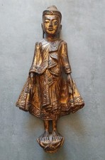 Antique Ancien wooden Burmese BUDDHA BOUDDHA bois Thaïlande Birmanie Myanmar