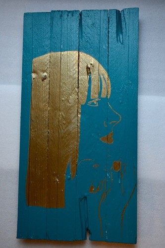 Tableau pochoir sur bois - tableau,