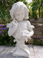 Buste jeune fille enfant porcelaine CAPODIMONTE Aristide de RANIERI colombe art