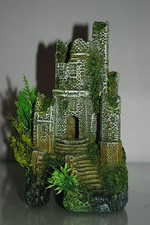Superbe Détaillé Aquarium Château Ruine Décoration 12 x 22 CM Décoration Poisson