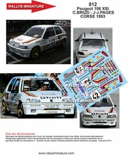 DECALS 1/18 REF 0812 PEUGEOT 106 BRUZI TOUR DE CORSE 1993 WRC RALLYE RALLY