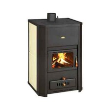 Poêle à bois avec chaudière Prity WD W24 - 24,3 kW - Noir/Blanc
