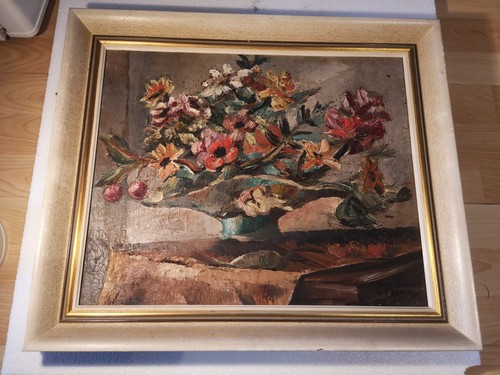 Tableau fleurs huile jean - tableau, huile(jean