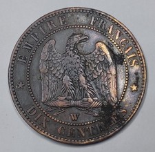 RARE & TTB Monnaie, 10 Centimes 1857 W (Lille) Napoleon III
