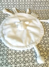 Doudou plat rond mouton Wolly blanc Quax