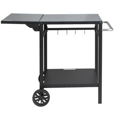 VEVOR Desserte Plancha Chariot de Barbecue à 2 Niveaux Plan de Travail Pliable