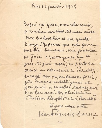 Lettres autographes jean - lettres, de