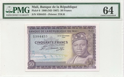 Mali franc 1960 pmg 64 - p6,