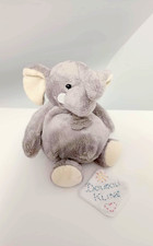 Peluche/Doudou Éléphant Boule Gris Pattes Oreilles Beige 20cm  - Histoire D'ours