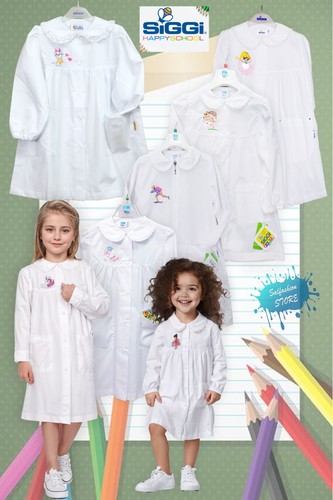 Tablier fille blanc - fille, brodé