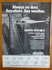 2/1983 PUB AGUSTA HELICOPTER HELICOPTERE AGUSTA A 109A MK II BRIDGE HAUBANS AD