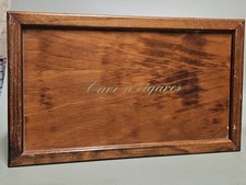 GRANDE BOITE CAVE A CIGARES EN BOIS / VINTAGE / HYGROMETRE 
