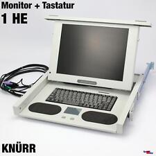 Knürr 15" Écran Moniteur Et Clavier 1 He Unité Pour 19" 48cm Rack