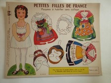 POUPEE A HABILLER SANS COLLAGE; Ancienne planche papier à découper; Parfait état