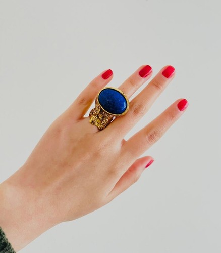 Bague arty style - style, bleu