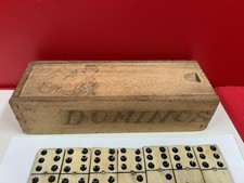 ANCIEN  jeu   de dominos  en ébéne et os    complet