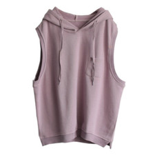 Femme Gilet Débardeur Capuche Sweat Gilet Ample Décontracté Chemises