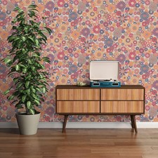 Papier peint rétro - peint, avec