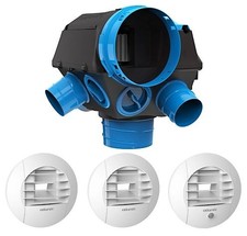 Kit VMC SF Hygrocosy hygroréglable 6 sanitaires - ATLANTIC - avec 3 bouches -