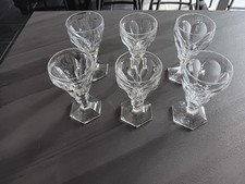 VAL ST LAMBERT CRISTAL  LALAING 6 VERRE  VIN BOURGOGNE HT 11.5  cm