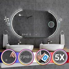 Miroir Salle De Bain Lumineux LED Kair INTERRUPTEUR HORLOGE BLUETOOTH F03