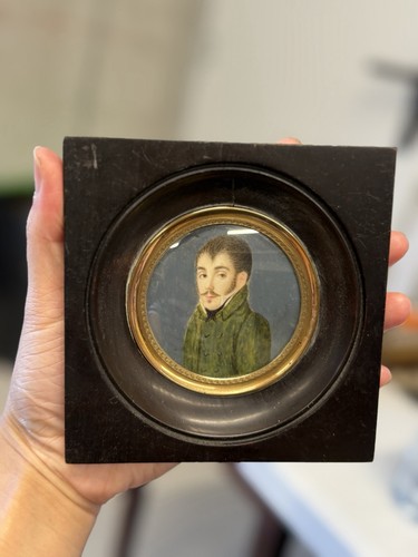Portrait miniature homme - , en